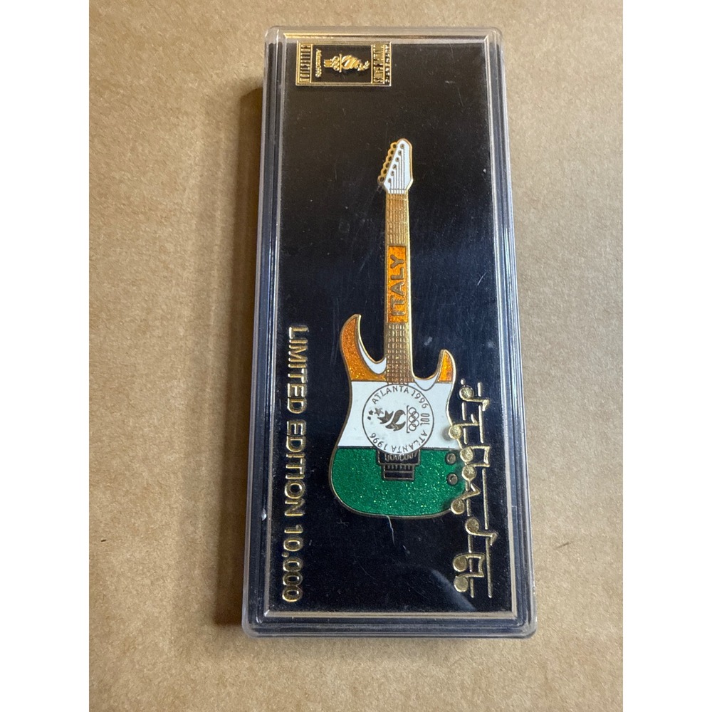 Vintage 1996 Atlanta Olympics Italy Guitar Pin Limited Edition 10000 Aminco Case
